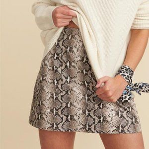 Snakeskin Leather Skirt